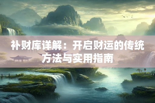 补财库详解：开启财运的传统方法与实用指南