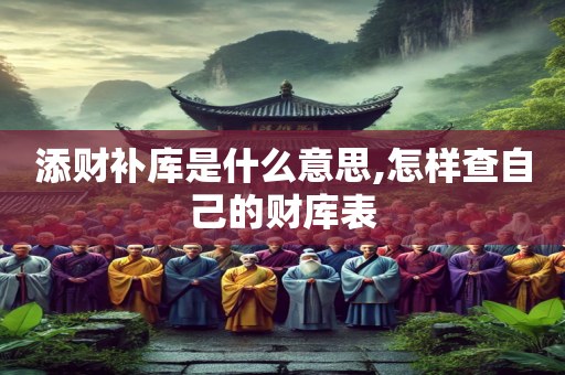 添财补库是什么意思,怎样查自己的财库表