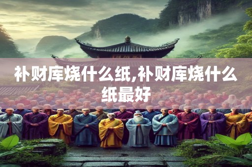 补财库烧什么纸,补财库烧什么纸最好