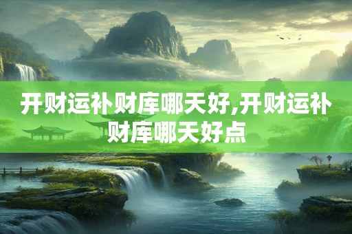 开财运补财库哪天好,开财运补财库哪天好点