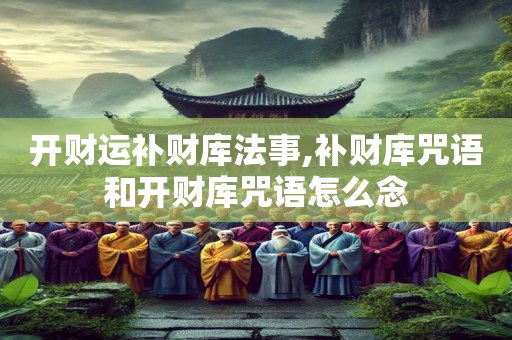 开财运补财库法事,补财库咒语和开财库咒语怎么念