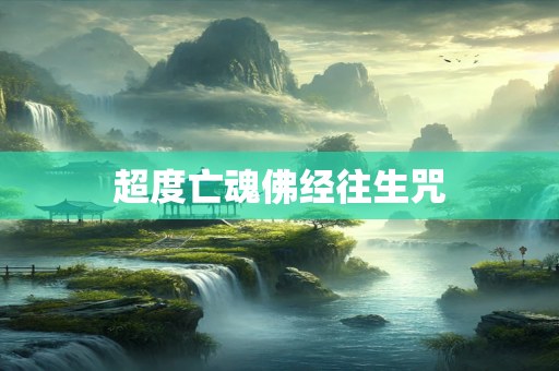 超度亡魂佛经往生咒