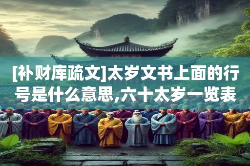 [补财库疏文]太岁文书上面的行号是什么意思,六十太岁一览表