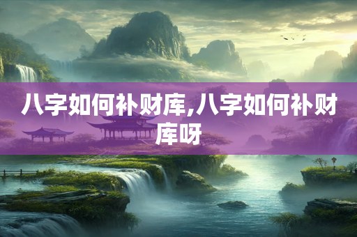 八字如何补财库,八字如何补财库呀