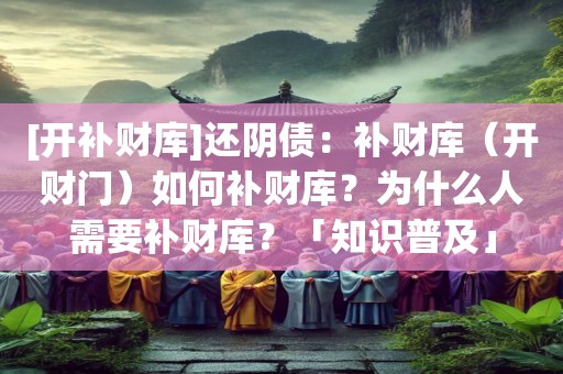[开补财库]还阴债：补财库（开财门）如何补财库？为什么人需要补财库？「知识普及」