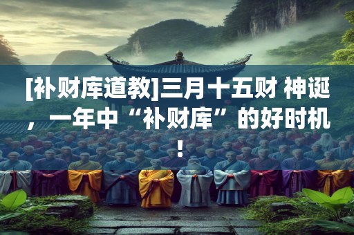 [补财库道教]三月十五财 神诞，一年中“补财库”的好时机！