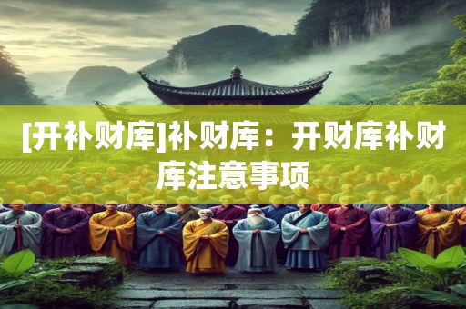 [开补财库]补财库：开财库补财库注意事项