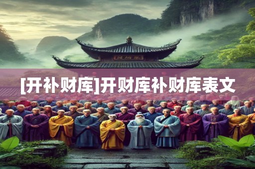 [开补财库]开财库补财库表文