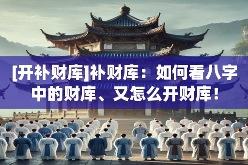 [开补财库]补财库：如何看八字中的财库、又怎么开财库！