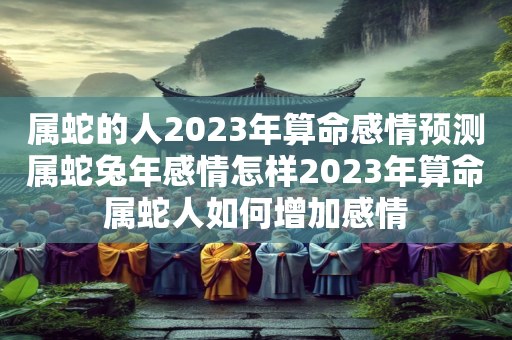 属蛇的人2023年算命感情预测属蛇兔年感情怎样2023年算命属蛇人如何增加感情