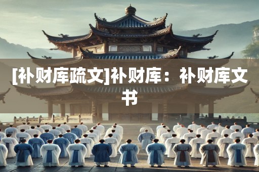 [补财库疏文]补财库：补财库文书