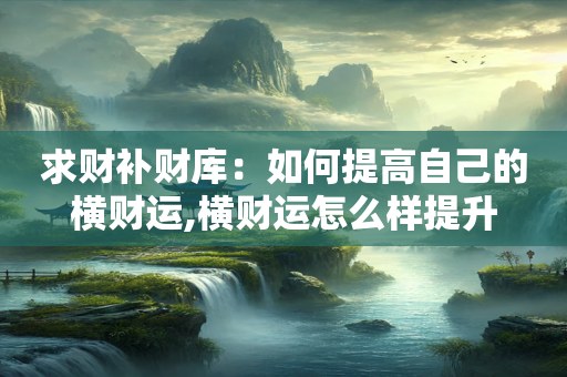 求财补财库：如何提高自己的横财运,横财运怎么样提升