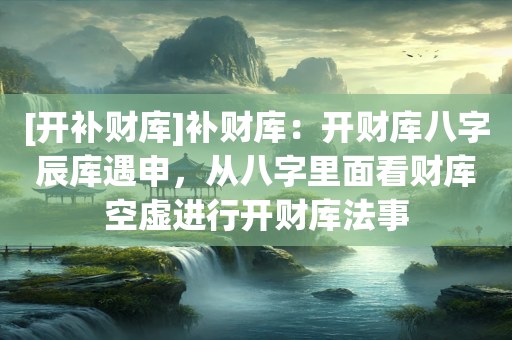 [开补财库]补财库：开财库八字辰库遇申，从八字里面看财库空虚进行开财库法事