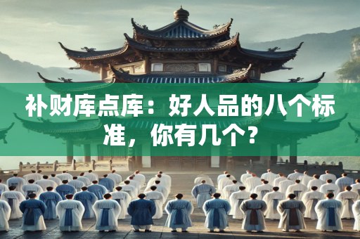 补财库点库：好人品的八个标准，你有几个？