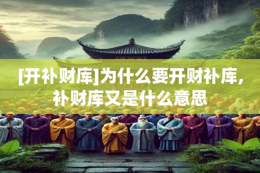 [开补财库]为什么要开财补库,补财库又是什么意思