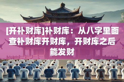 [开补财库]补财库：从八字里面查补财库开财库，开财库之后能发财