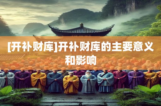 [开补财库]开补财库的主要意义和影响