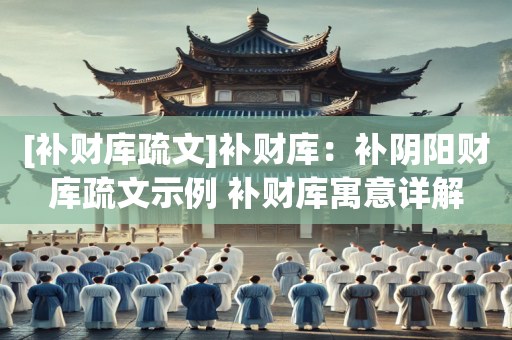 [补财库疏文]补财库：补阴阳财库疏文示例 补财库寓意详解
