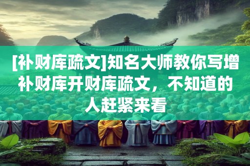 [补财库疏文]知名大师教你写增补财库开财库疏文，不知道的人赶紧来看