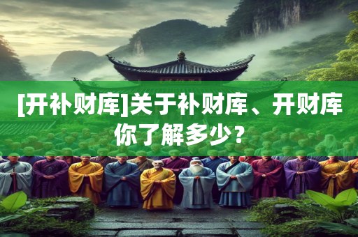 [开补财库]关于补财库、开财库你了解多少？