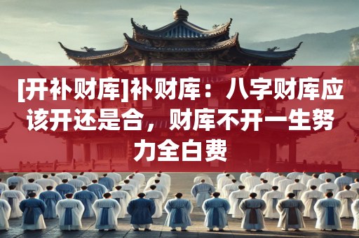 [开补财库]补财库：八字财库应该开还是合，财库不开一生努力全白费