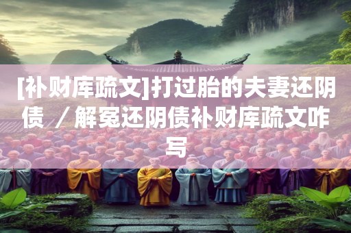 [补财库疏文]打过胎的夫妻还阴债 ／解冤还阴债补财库疏文咋写