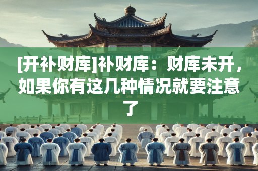 [开补财库]补财库：财库未开，如果你有这几种情况就要注意了