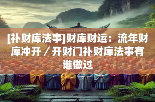 [补财库法事]财库财运：流年财库冲开／开财门补财库法事有谁做过