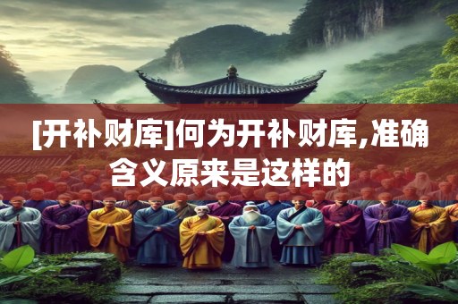[开补财库]何为开补财库,准确含义原来是这样的