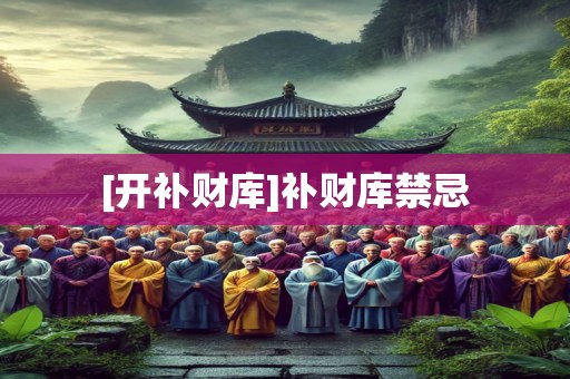 [开补财库]补财库禁忌