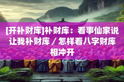 [开补财库]补财库：看事仙家说让我补财库／怎样看八字财库相冲开