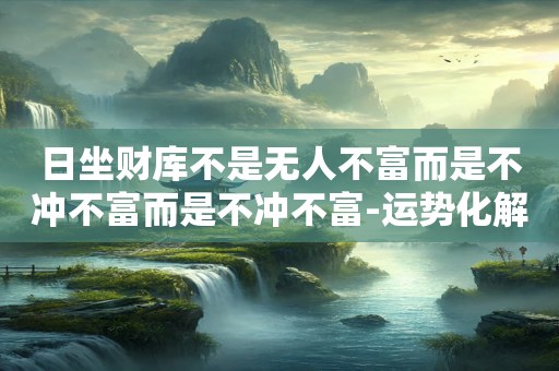 日坐财库不是无人不富而是不冲不富而是不冲不富-运势化解