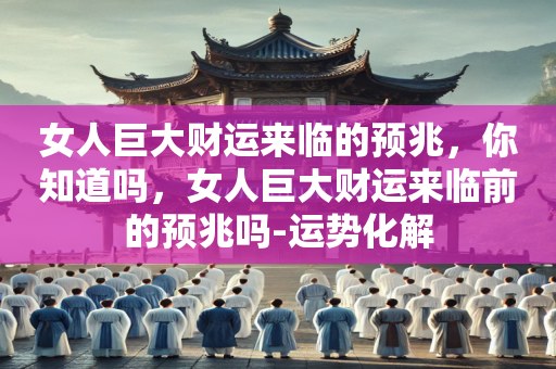 女人巨大财运来临的预兆，你知道吗，女人巨大财运来临前的预兆吗-运势化解