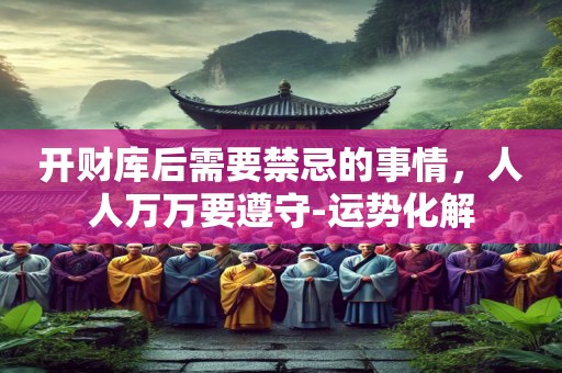 开财库后需要禁忌的事情，人人万万要遵守-运势化解