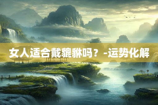 女人适合戴貔貅吗？-运势化解