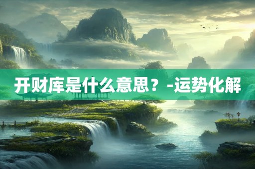 开财库是什么意思？-运势化解