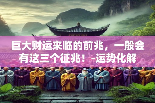 巨大财运来临的前兆，一般会有这三个征兆！-运势化解