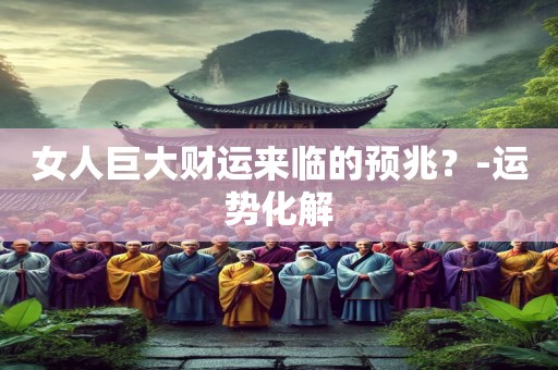 女人巨大财运来临的预兆？-运势化解