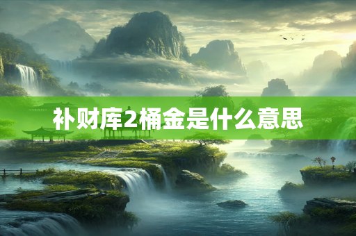 补财库2桶金是什么意思