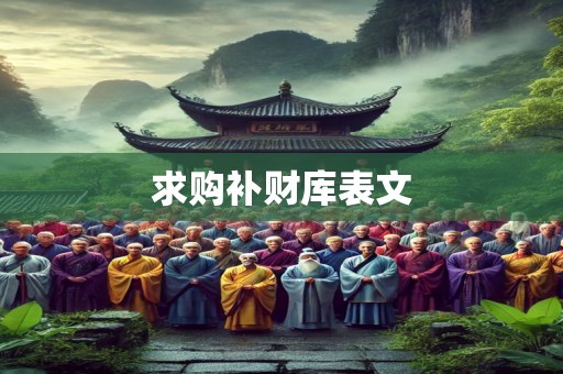 求购补财库表文