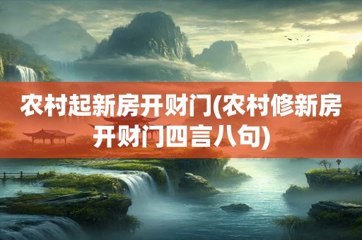 农村起新房开财门(农村修新房开财门四言八句)