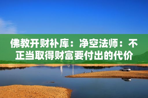 佛教开财补库：净空法师：不正当取得财富要付出的代价