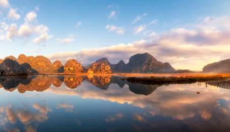 清晨美丽的普者黑风景